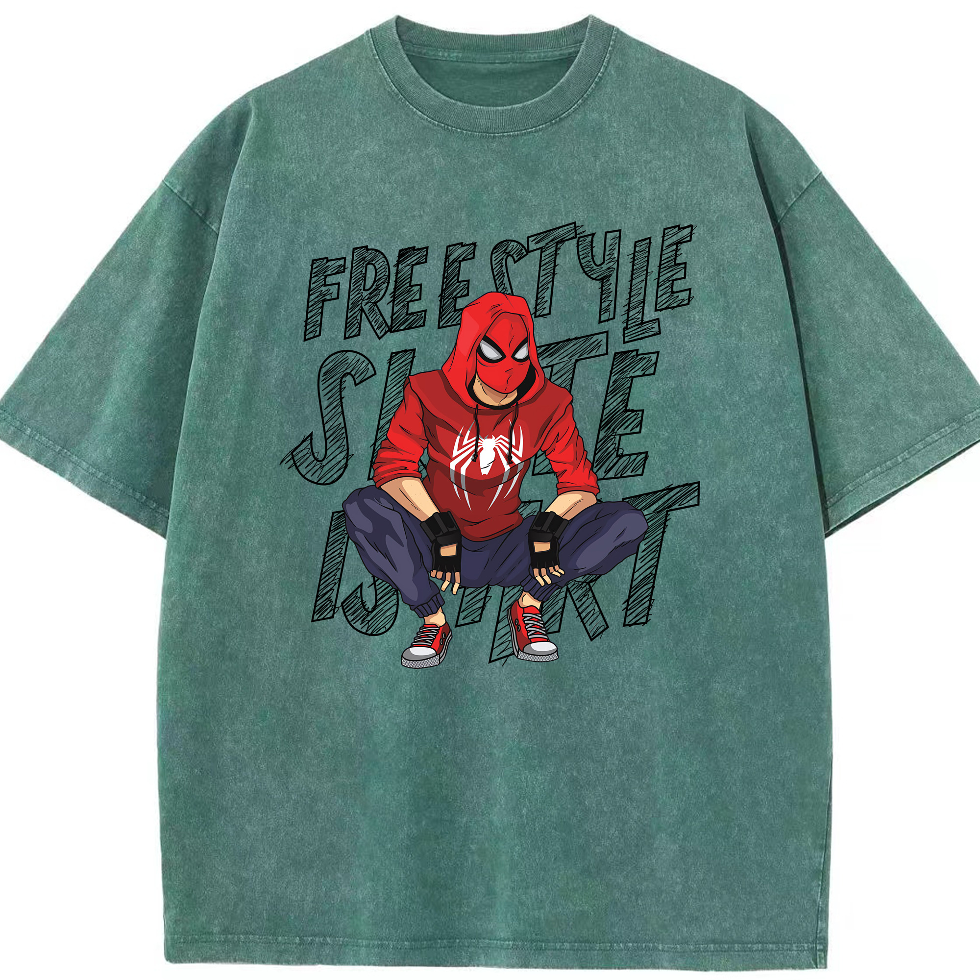 （画像用） Spider Man スパイダーマン 綿100% ヴィンテージ風 半袖Tシャツ（フロントプリント）